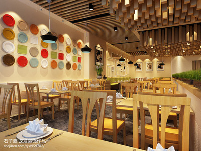 苏州钻石广场餐饮店-装修设计效果图-石子--设计设计师作品-设计本