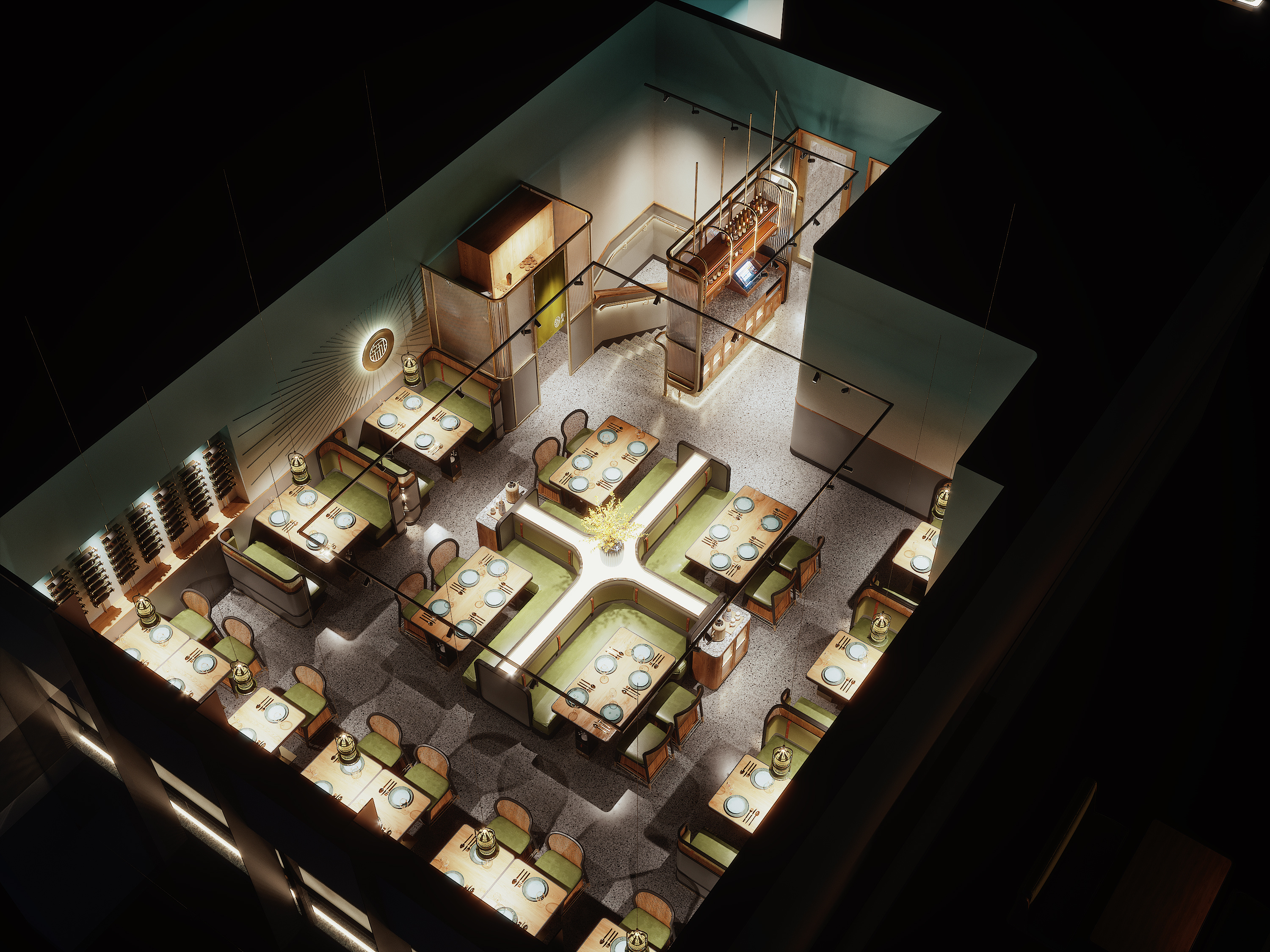 一套餐饮空间效果图表现